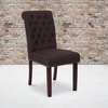 image:imageFlash Furniture HERCULES Series Brown LeatherSoft Parsons Chair with Rolled Back Accent Nail Trim and Walnut FinishBrown Fabric