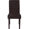 image:imageFlash Furniture HERCULES Series Brown LeatherSoft Parsons Chair with Rolled Back Accent Nail Trim and Walnut FinishBrown Fabric