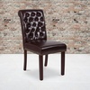 image:imageFlash Furniture HERCULES Series Brown LeatherSoft Parsons Chair with Rolled Back Accent Nail Trim and Walnut FinishBrown Leathersoft