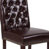 image:imageFlash Furniture HERCULES Series Brown LeatherSoft Parsons Chair with Rolled Back Accent Nail Trim and Walnut FinishBrown Leathersoft