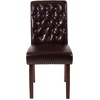 image:imageFlash Furniture HERCULES Series Brown LeatherSoft Parsons Chair with Rolled Back Accent Nail Trim and Walnut FinishBrown Leathersoft
