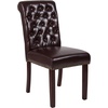 image:imageFlash Furniture HERCULES Series Brown LeatherSoft Parsons Chair with Rolled Back Accent Nail Trim and Walnut FinishBrown Leathersoft