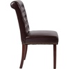 image:imageFlash Furniture HERCULES Series Brown LeatherSoft Parsons Chair with Rolled Back Accent Nail Trim and Walnut FinishBrown Leathersoft