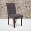 image:imageFlash Furniture HERCULES Series Brown LeatherSoft Parsons Chair with Rolled Back Accent Nail Trim and Walnut FinishDark Gray Fabric