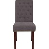 image:imageFlash Furniture HERCULES Series Brown LeatherSoft Parsons Chair with Rolled Back Accent Nail Trim and Walnut FinishDark Gray Fabric