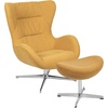 image:imageFlash Furniture HERCULES Series Brown LeatherSoft Parsons Chair with Rolled Back Accent Nail Trim and Walnut FinishDark Gray Fabric