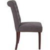 image:imageFlash Furniture HERCULES Series Brown LeatherSoft Parsons Chair with Rolled Back Accent Nail Trim and Walnut FinishDark Gray Fabric