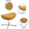 image:imageFlash Furniture HERCULES Series Brown LeatherSoft Parsons Chair with Rolled Back Accent Nail Trim and Walnut FinishDark Gray Fabric