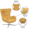 image:imageFlash Furniture HERCULES Series Brown LeatherSoft Parsons Chair with Rolled Back Accent Nail Trim and Walnut FinishDark Gray Fabric