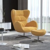 image:imageFlash Furniture HERCULES Series Brown LeatherSoft Parsons Chair with Rolled Back Accent Nail Trim and Walnut FinishDark Gray Fabric