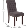 image:imageFlash Furniture HERCULES Series Brown LeatherSoft Parsons Chair with Rolled Back Accent Nail Trim and Walnut FinishDark Gray Fabric