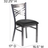 image:imageFlash Furniture HERCULES Series Clear Coated X Back Metal Restaurant Chair  Mahogany Wood SeatBlack Vinyl SeatClear Coated Metal Frame
