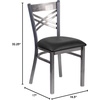 image:imageFlash Furniture HERCULES Series Clear Coated X Back Metal Restaurant Chair  Mahogany Wood SeatBlack Vinyl SeatClear Coated Metal Frame