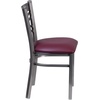 image:imageFlash Furniture HERCULES Series Clear Coated X Back Metal Restaurant Chair  Mahogany Wood SeatBurgundy Vinyl SeatClear Coated Metal Frame