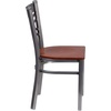 image:imageFlash Furniture HERCULES Series Clear Coated X Back Metal Restaurant Chair  Mahogany Wood SeatCherry Wood SeatClear Coated Metal Frame