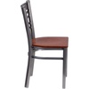 image:imageFlash Furniture HERCULES Series Clear Coated X Back Metal Restaurant Chair  Mahogany Wood SeatCherry Wood SeatClear Coated Metal Frame