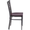 image:imageFlash Furniture HERCULES Series Clear Coated X Back Metal Restaurant Chair  Mahogany Wood SeatMahogany Wood SeatClear Coated Metal Frame