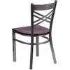 image:imageFlash Furniture HERCULES Series Clear Coated X Back Metal Restaurant Chair  Mahogany Wood SeatMahogany Wood SeatClear Coated Metal Frame