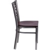 image:imageFlash Furniture HERCULES Series Clear Coated X Back Metal Restaurant Chair  Mahogany Wood SeatMahogany Wood SeatClear Coated Metal Frame