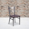 image:imageFlash Furniture HERCULES Series Clear Coated X Back Metal Restaurant Chair  Mahogany Wood SeatMahogany Wood SeatClear Coated Metal Frame