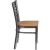 image:imageFlash Furniture HERCULES Series Clear Coated X Back Metal Restaurant Chair  Mahogany Wood SeatNatural Wood SeatClear Coated Metal Frame