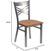 image:imageFlash Furniture HERCULES Series Clear Coated X Back Metal Restaurant Chair  Mahogany Wood SeatNatural Wood SeatClear Coated Metal Frame