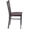 image:imageFlash Furniture HERCULES Series Clear Coated X Back Metal Restaurant Chair  Mahogany Wood SeatWalnut Wood SeatClear Coated Metal Frame