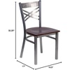 image:imageFlash Furniture HERCULES Series Clear Coated X Back Metal Restaurant Chair  Mahogany Wood SeatWalnut Wood SeatClear Coated Metal Frame
