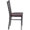 image:imageFlash Furniture HERCULES Series Clear Coated X Back Metal Restaurant Chair  Mahogany Wood SeatWalnut Wood SeatClear Coated Metal Frame