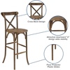 image:imageFlash Furniture HERCULES Series Dark Antique Wood Cross Back Barstool1 Pack
