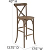 image:imageFlash Furniture HERCULES Series Dark Antique Wood Cross Back Barstool2 Pack