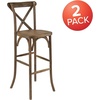 image:imageFlash Furniture HERCULES Series Dark Antique Wood Cross Back Barstool2 Pack