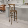 image:imageFlash Furniture HERCULES Series Dark Antique Wood Cross Back Barstool2 Pack