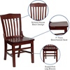 image:imageFlash Furniture HERCULES Series School House Back Mahogany Wood Restaurant Chair Pack of 4