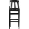 image:imageFlash Furniture HERCULES Series School House Back Walnut Wood Restaurant BarstoolBlack