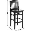image:imageFlash Furniture HERCULES Series School House Back Walnut Wood Restaurant BarstoolBlack