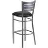 image:imageFlash Furniture HERCULES Series Silver Slat Back Metal Restaurant Barstool  Black Vinyl SeatBlack Vinyl SeatSilver Frame
