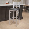 image:imageFlash Furniture HERCULES Series Silver Slat Back Metal Restaurant Barstool  Black Vinyl SeatBlack Vinyl SeatSilver Frame