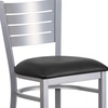 image:imageFlash Furniture HERCULES Series Silver Slat Back Metal Restaurant Barstool  Black Vinyl SeatBlack Vinyl SeatSilver Frame