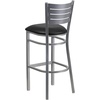 image:imageFlash Furniture HERCULES Series Silver Slat Back Metal Restaurant Barstool  Black Vinyl SeatBlack Vinyl SeatSilver Frame