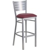 image:imageFlash Furniture HERCULES Series Silver Slat Back Metal Restaurant Barstool  Black Vinyl SeatBurgundy Vinyl SeatSilver Frame