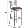 image:imageFlash Furniture HERCULES Series Silver Slat Back Metal Restaurant Barstool  Black Vinyl SeatBurgundy Vinyl SeatSilver Frame