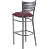 image:imageFlash Furniture HERCULES Series Silver Slat Back Metal Restaurant Barstool  Black Vinyl SeatBurgundy Vinyl SeatSilver Frame