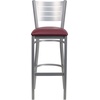 image:imageFlash Furniture HERCULES Series Silver Slat Back Metal Restaurant Barstool  Black Vinyl SeatBurgundy Vinyl SeatSilver Frame