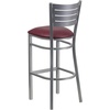 image:imageFlash Furniture HERCULES Series Silver Slat Back Metal Restaurant Barstool  Black Vinyl SeatBurgundy Vinyl SeatSilver Frame