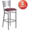 image:imageFlash Furniture HERCULES Series Silver Slat Back Metal Restaurant Barstool  Black Vinyl SeatBurgundy Vinyl SeatSilver Frame