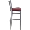 image:imageFlash Furniture HERCULES Series Silver Slat Back Metal Restaurant Barstool  Black Vinyl SeatBurgundy Vinyl SeatSilver Frame