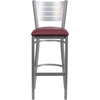 image:imageFlash Furniture HERCULES Series Silver Slat Back Metal Restaurant Barstool  Black Vinyl SeatBurgundy Vinyl SeatSilver Frame