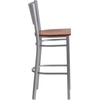 image:imageFlash Furniture HERCULES Series Silver Slat Back Metal Restaurant Barstool  Black Vinyl SeatCherry Wood SeatSilver Frame