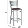 image:imageFlash Furniture HERCULES Series Silver Slat Back Metal Restaurant Barstool  Black Vinyl SeatWalnut Wood SeatSilver Frame